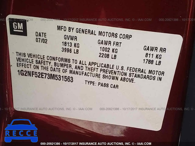 2003 Pontiac Grand Am SE1 1G2NF52E73M531563 image 8