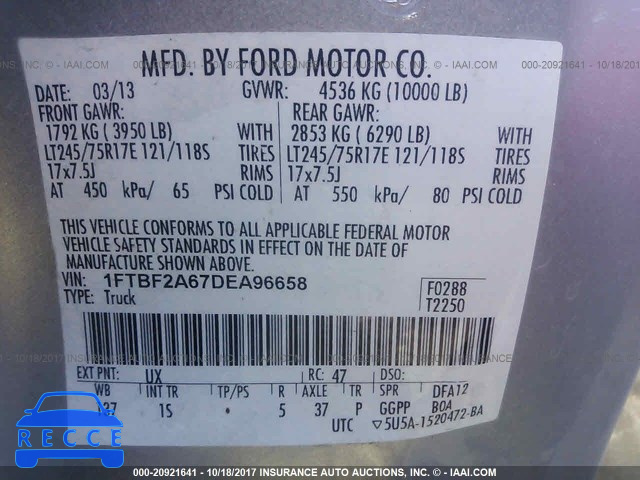 2013 Ford F250 1FTBF2A67DEA96658 зображення 8