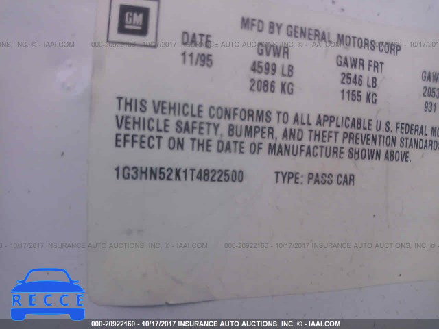 1996 Oldsmobile 88 LS 1G3HN52K1T4822500 image 8