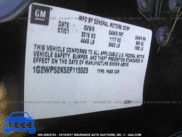 2002 Pontiac Grand Prix GT 1G2WP52K52F115523 image 8