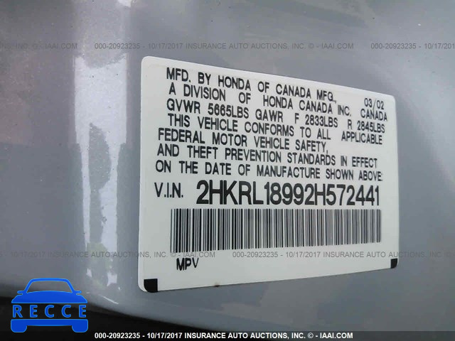 2002 Honda Odyssey 2HKRL18992H572441 image 8