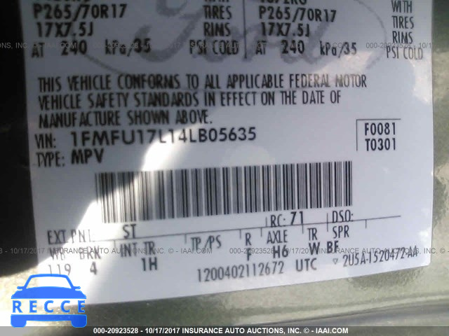 2004 Ford Expedition 1FMFU17L14LB05635 image 8
