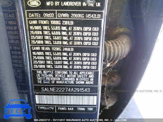 2004 Land Rover Freelander HSE SALNE22274A291543 image 8