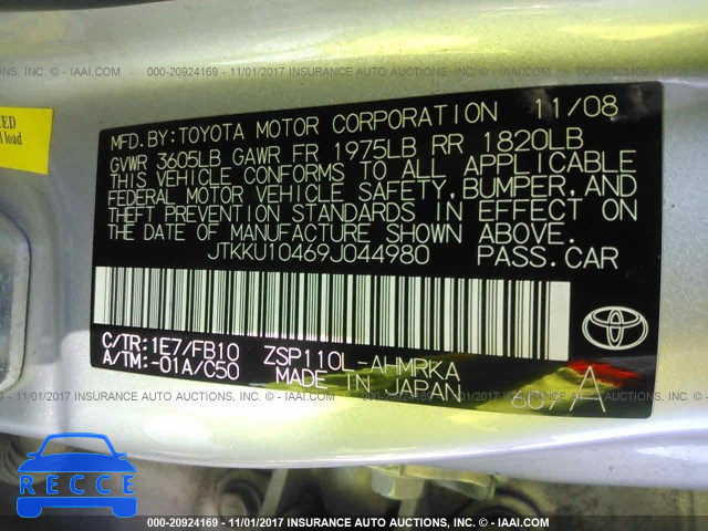 2009 Scion XD JTKKU10469J044980 Bild 8