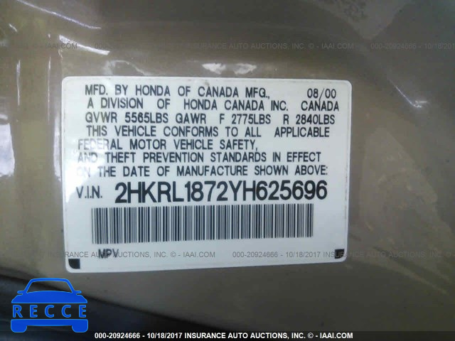 2000 Honda Odyssey 2HKRL1872YH625696 image 8