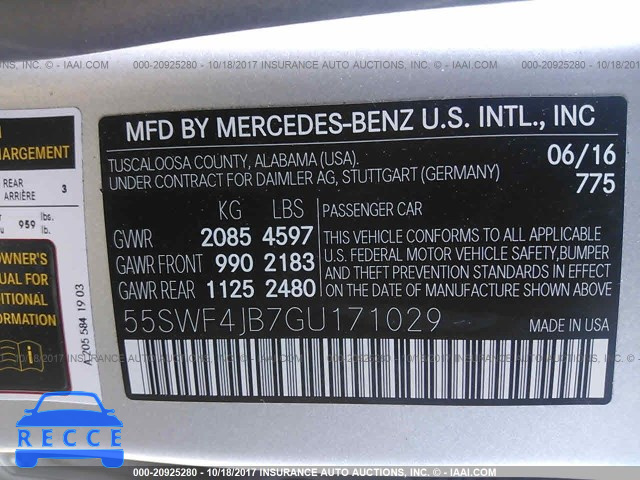 2016 Mercedes-benz C 300 55SWF4JB7GU171029 image 8