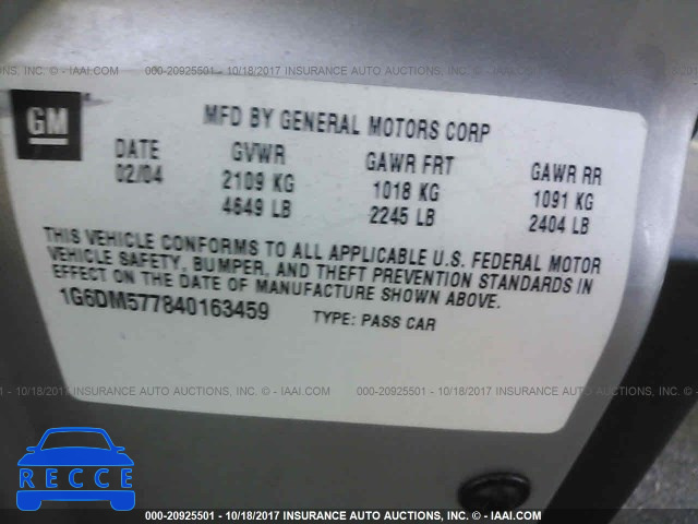 2004 CADILLAC CTS 1G6DM577840163459 зображення 8