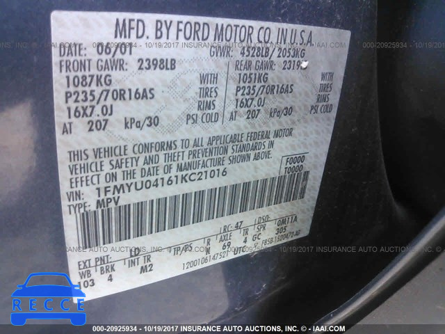 2001 Ford Escape 1FMYU04161KC21016 image 8