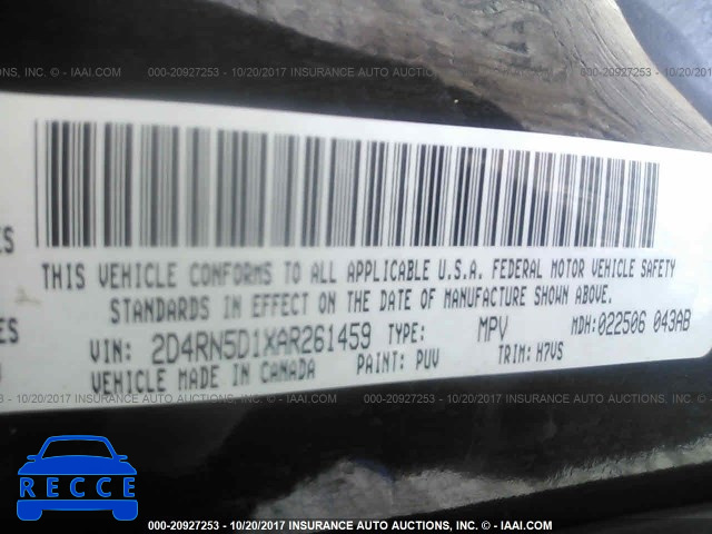 2010 Dodge Grand Caravan SXT 2D4RN5D1XAR261459 image 8