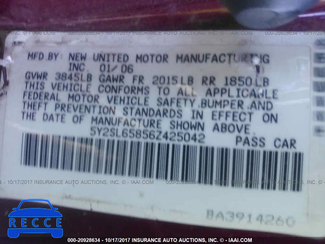 2006 Pontiac Vibe 5Y2SL65856Z425042 image 8