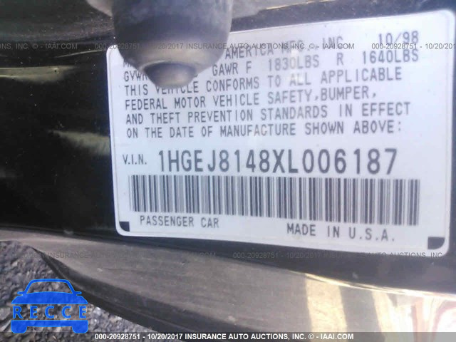 1999 Honda Civic 1HGEJ8148XL006187 image 8