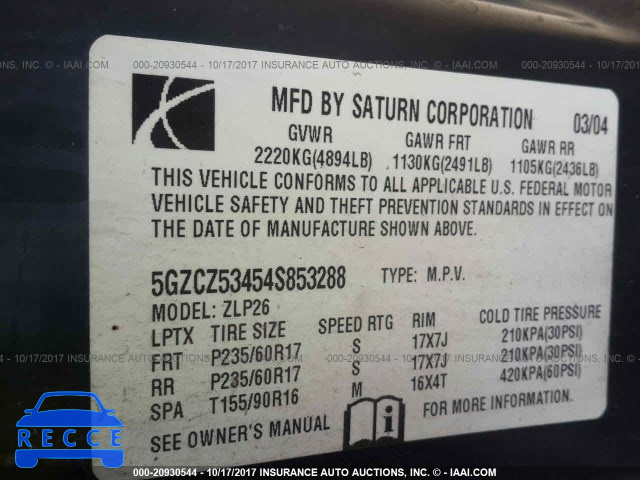 2004 Saturn VUE 5GZCZ53454S853288 image 8