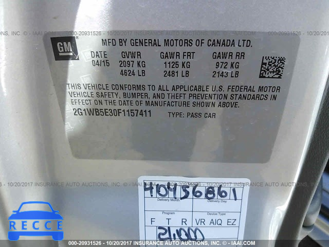 2015 Chevrolet Impala Limited LT 2G1WB5E30F1157411 Bild 8