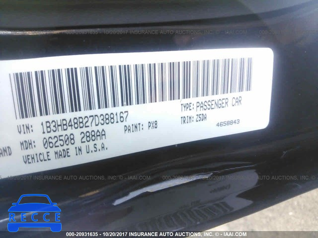 2007 Dodge Caliber SXT 1B3HB48B27D388167 image 8
