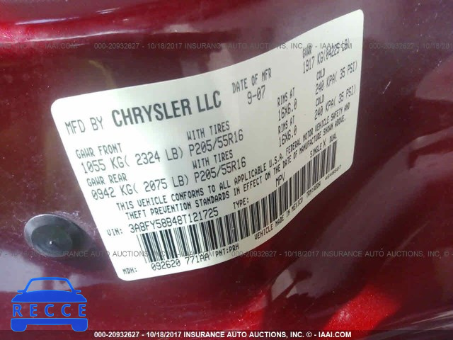 2008 Chrysler PT Cruiser TOURING 3A8FY58B48T121725 image 8