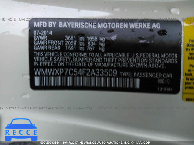 2015 Mini Cooper S WMWXP7C54F2A33509 image 8