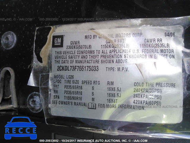 2006 Pontiac Torrent 2CKDL73F766175033 image 8