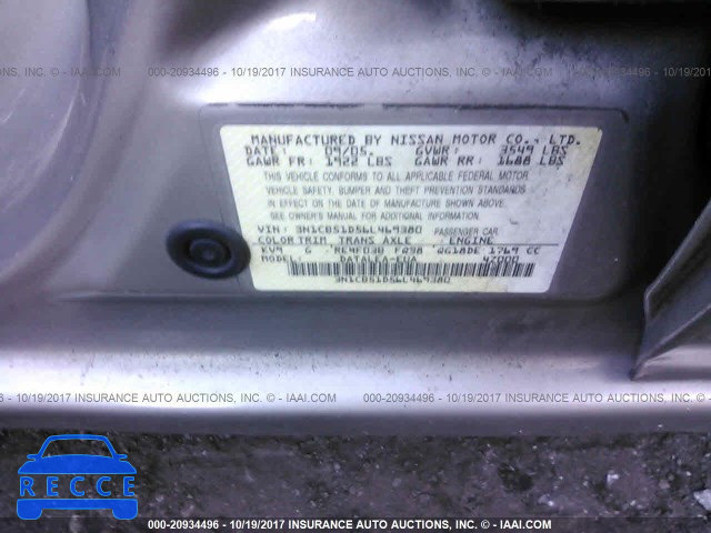 2006 Nissan Sentra 3N1CB51D56L469380 image 8