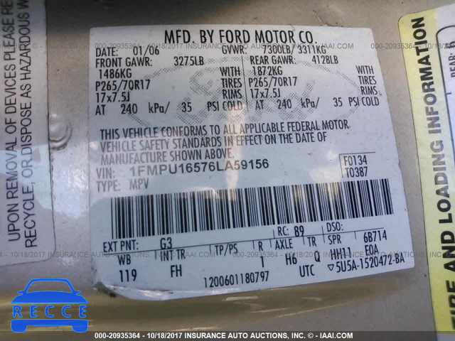 2006 Ford Expedition 1FMPU16576LA59156 image 8