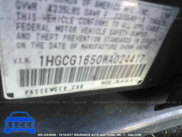 1998 HONDA ACCORD 1HGCG1650WA024417 image 8