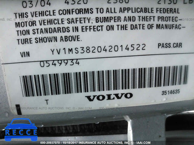 2004 Volvo S40 YV1MS382042014522 image 8