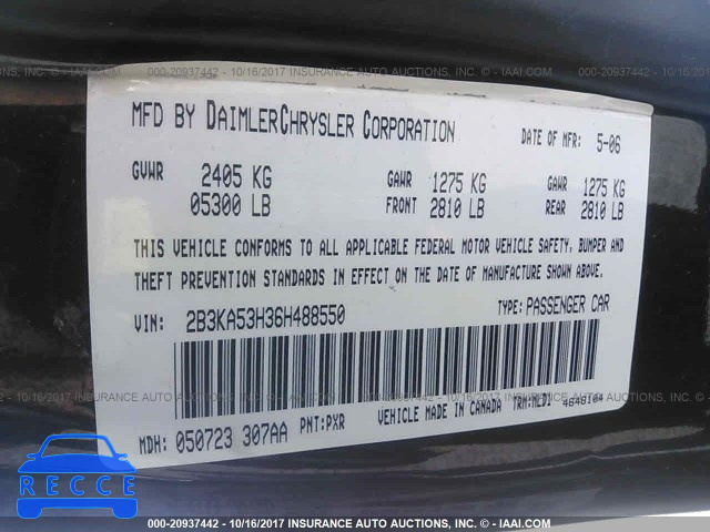2006 Dodge Charger 2B3KA53H36H488550 Bild 8