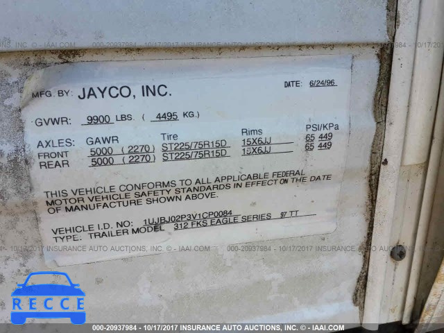 1997 JAYCO OTHER 1UJBJ02P3V1CP0084 зображення 8