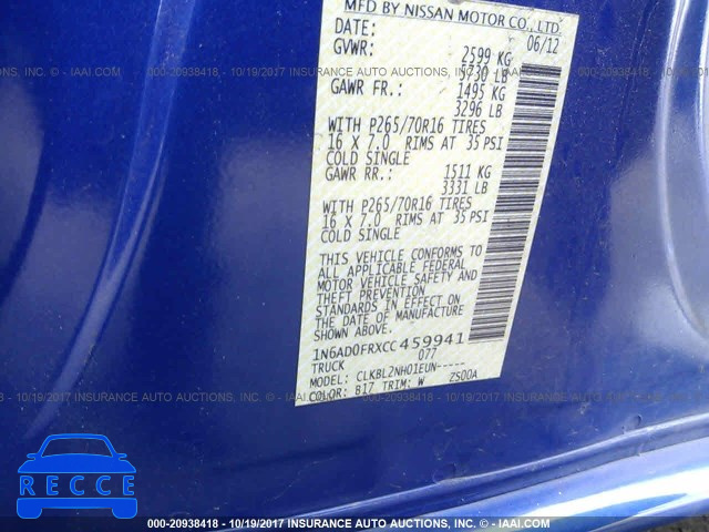 2012 Nissan Frontier SV/SL 1N6AD0FRXCC459941 image 8