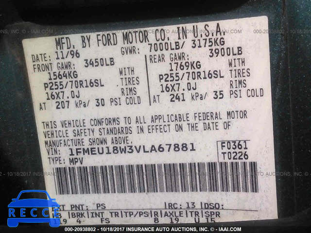 1997 Ford Expedition 1FMEU18W3VLA67881 image 8