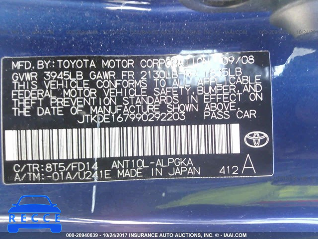 2009 Scion TC JTKDE167990292203 image 8