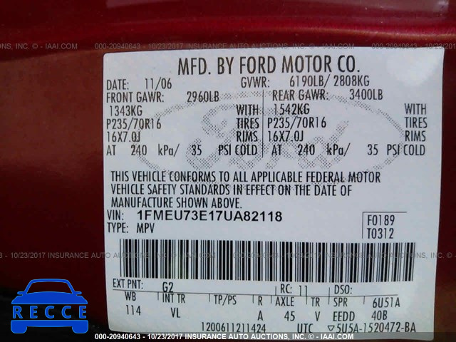 2007 Ford Explorer XLT 1FMEU73E17UA82118 image 8