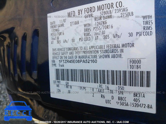 2008 Ford Ranger SUPER CAB 1FTZR45E08PA52160 image 8