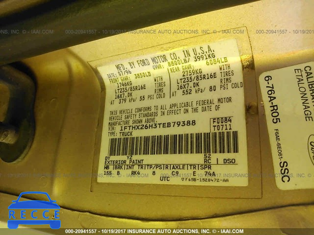 1996 Ford F250 1FTHX26H3TEB79388 image 8