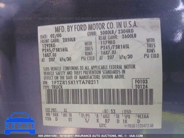 2000 Ford Ranger SUPER CAB 1FTZR15X1YTA78211 image 8