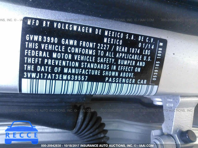 2014 Volkswagen Beetle 3VWJ17AT3EM639557 image 8