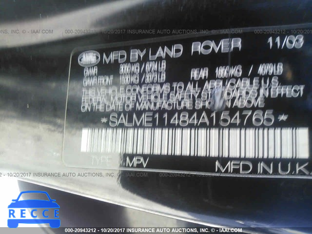 2004 Land Rover Range Rover HSE SALME11484A154765 image 8