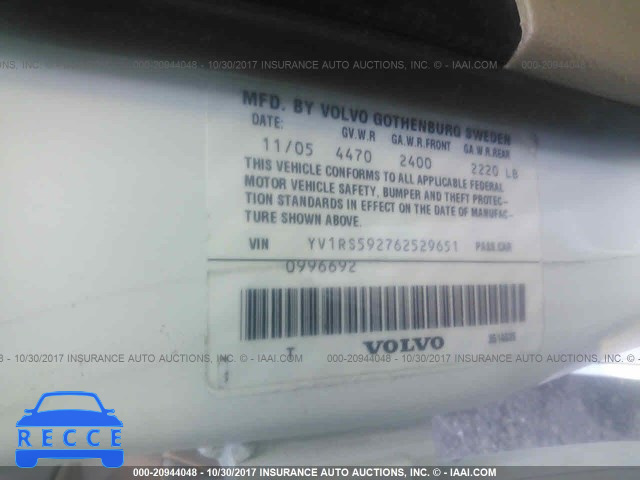 2006 Volvo S60 YV1RS592762529651 image 8