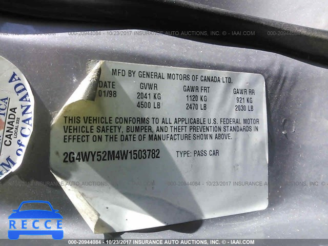 1998 Buick Century LIMITED 2G4WY52M4W1503782 image 8