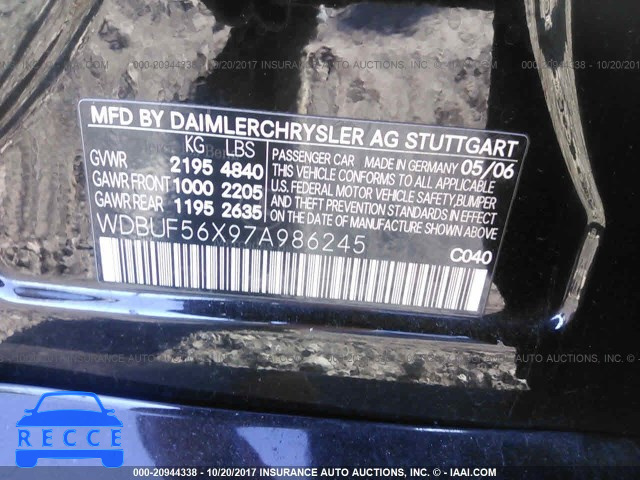 2007 Mercedes-benz E WDBUF56X97A986245 зображення 8