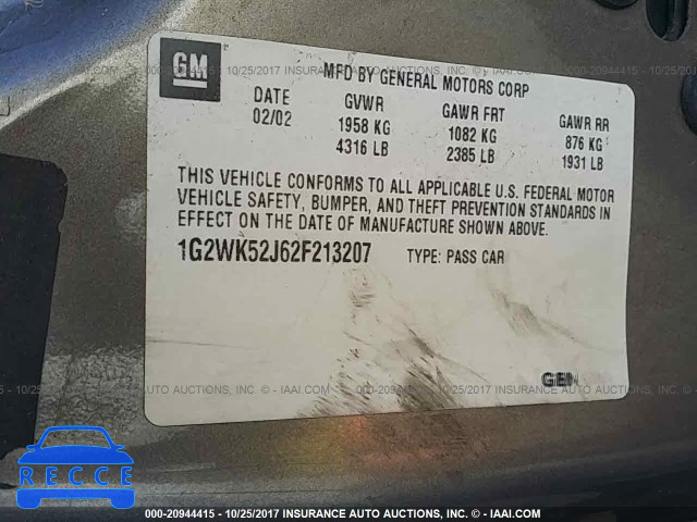 2002 Pontiac Grand Prix 1G2WK52J62F213207 image 8