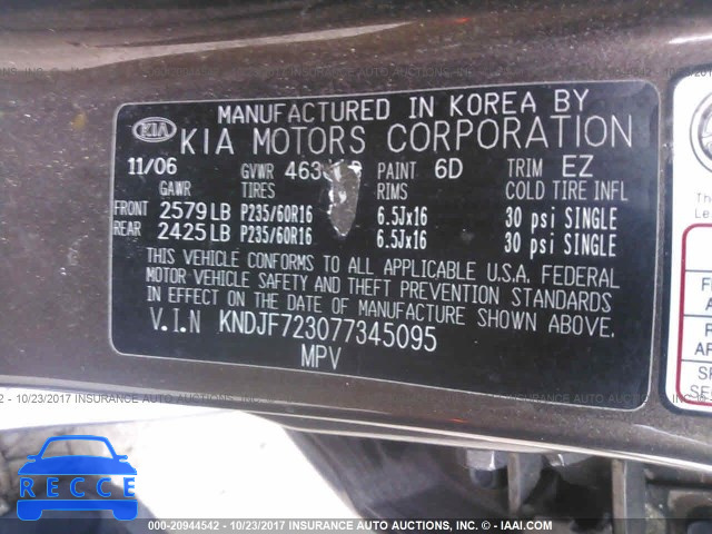 2007 KIA Sportage EX/LX KNDJF723077345095 image 8