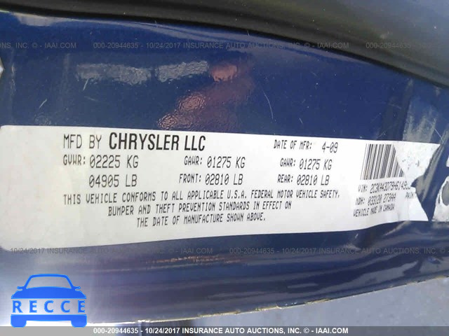 2009 Chrysler 300 LX 2C3KA43D79H614956 зображення 8