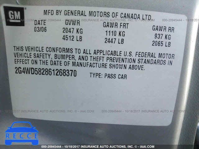2006 Buick Lacrosse 2G4WD582861268370 image 8