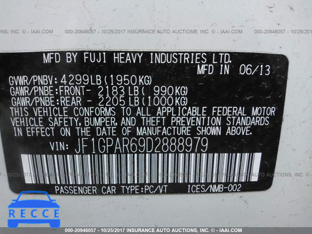2013 Subaru Impreza SPORT LIMITED JF1GPAR69D2888979 image 8