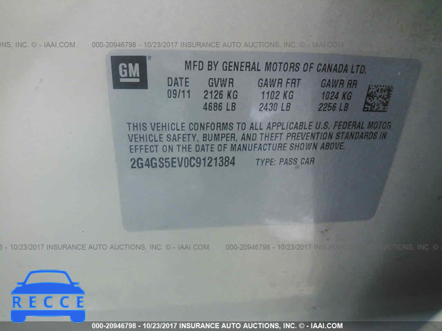 2012 Buick Regal PREMIUM 2G4GS5EV0C9121384 Bild 8