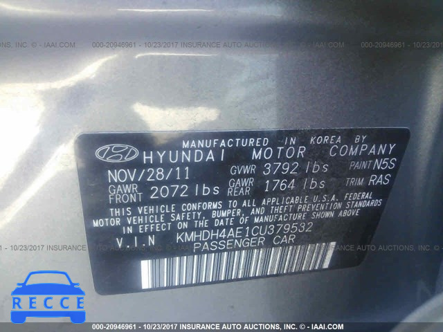 2012 Hyundai Elantra KMHDH4AE1CU379532 image 8