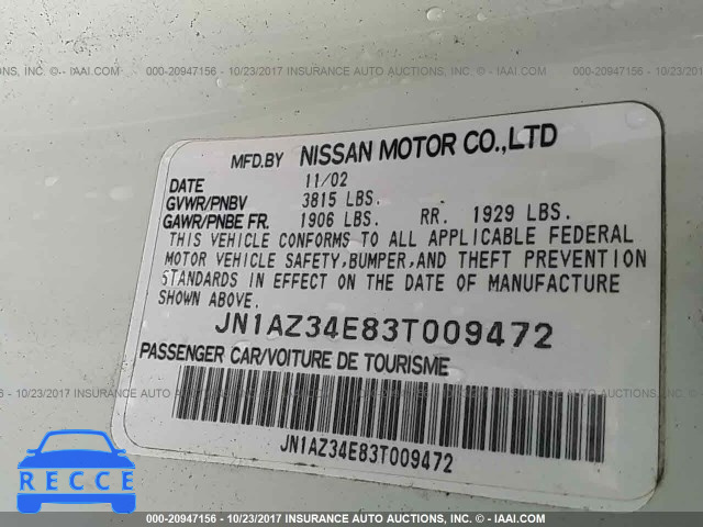 2003 Nissan 350Z COUPE JN1AZ34E83T009472 image 8