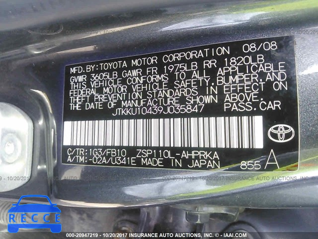 2009 Scion XD JTKKU10439J035847 Bild 8