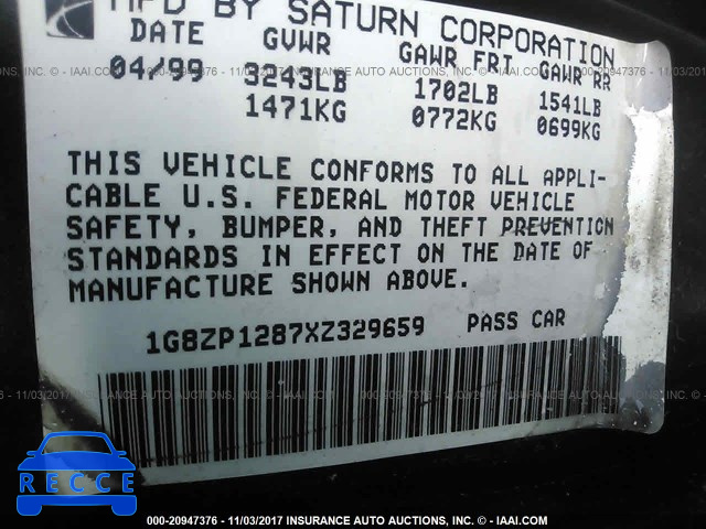1999 Saturn SC1 1G8ZP1287XZ329659 image 8
