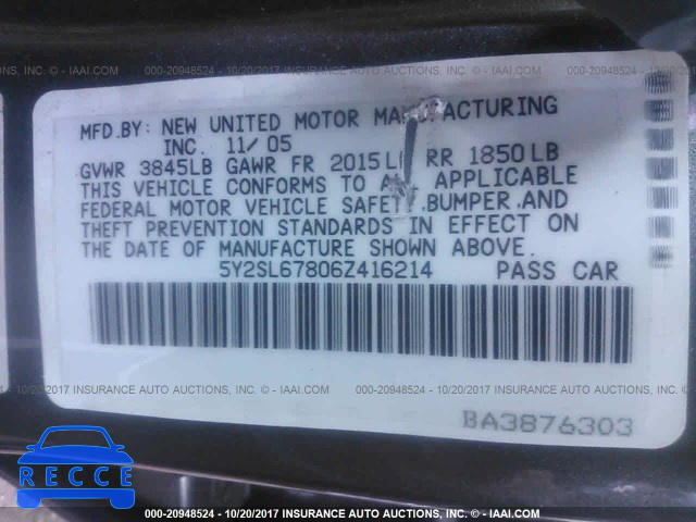 2006 Pontiac Vibe 5Y2SL67806Z416214 image 8